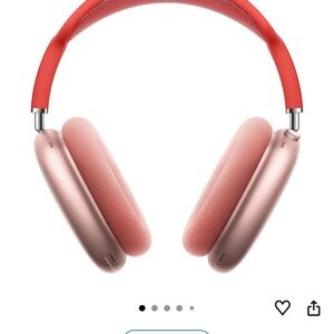 Red and Pink Over-Ear Headphones